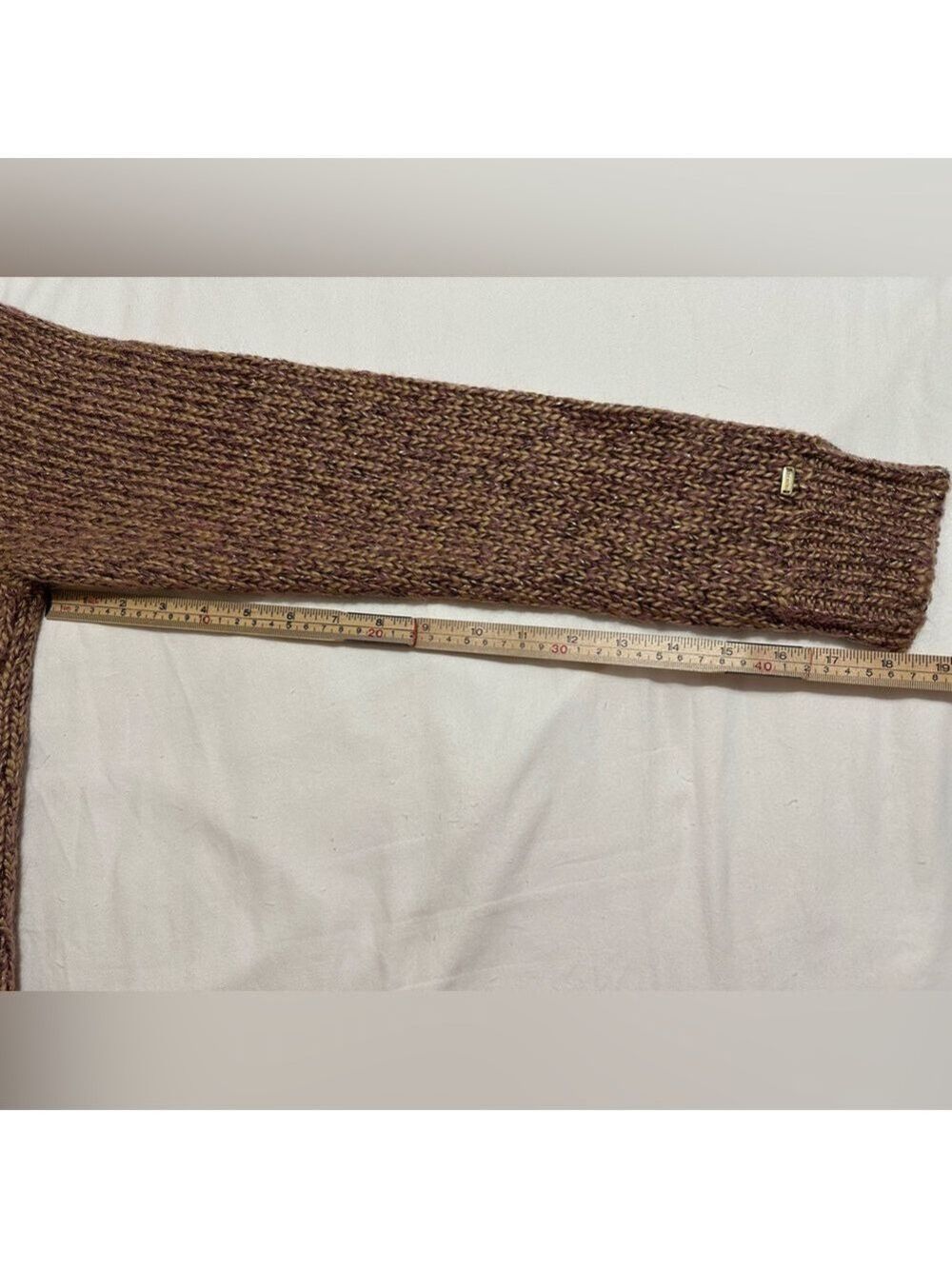 Tommy Hilfiger Gold Thread Mohair Sweater Shimmer Knit Winter Women’s L Heavy - Picture 11 of 16